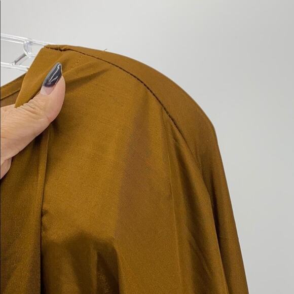 Mind Code Deep V-neck open back polyester body suit burnt mustard sz S - Picture 5 of 7